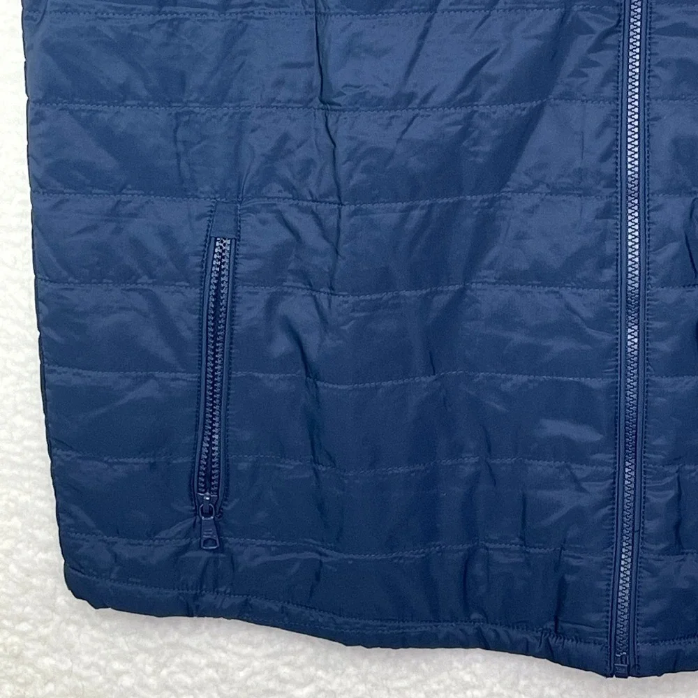 Banana Republic Mens XXL Quilted Puffer Vest Navy Blue Full Zip Mock Neck
